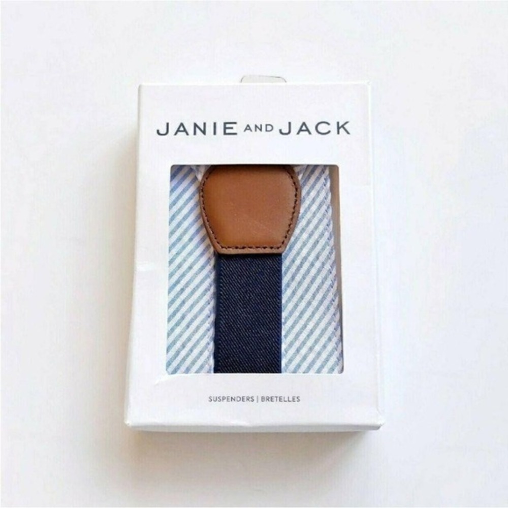 Janie and Jack Baby Boy 0-6 Months Striped‎ Suspenders